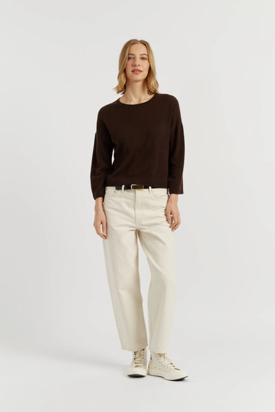 Chocolate Cloud Cashmere Cropped Sweater