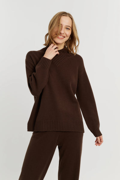 Chocolate Pure Cashmere Soft Wrap Sweater