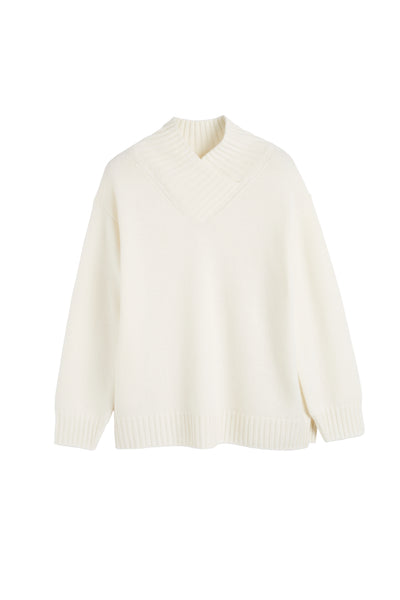 Cream Pure Cashmere Soft Wrap Sweater