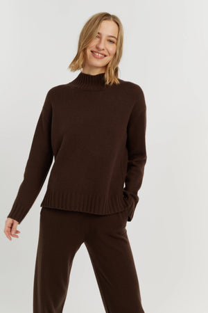 chocolate-pure-cashmere-funnel-neck-sweater