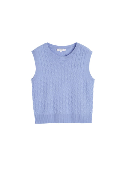 Baby-Blue Pure Cashmere Cabled Tank
