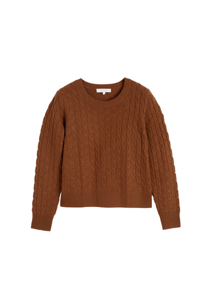 Toffee Pure Cashmere Cable Sweater