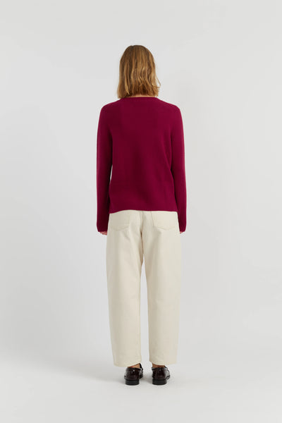 Cherry Pure Cashmere Boxy Sweater