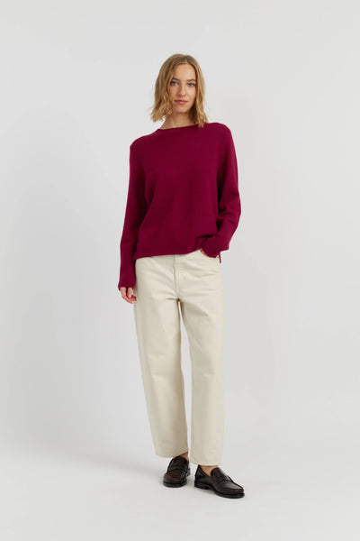 Cherry Pure Cashmere Boxy Sweater