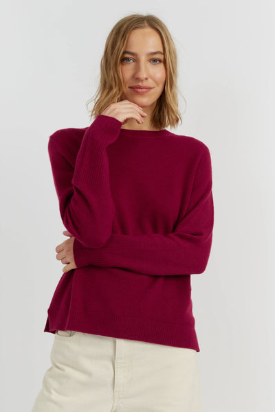 Cherry Pure Cashmere Boxy Sweater