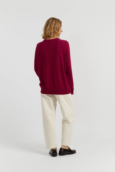 Cherry Cloud Cashmere Slouchy Sweater