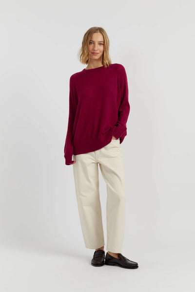 Cherry Cloud Cashmere Slouchy Sweater