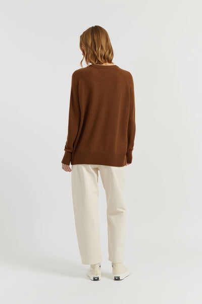 Toffee Cloud Cashmere Slouchy Sweater