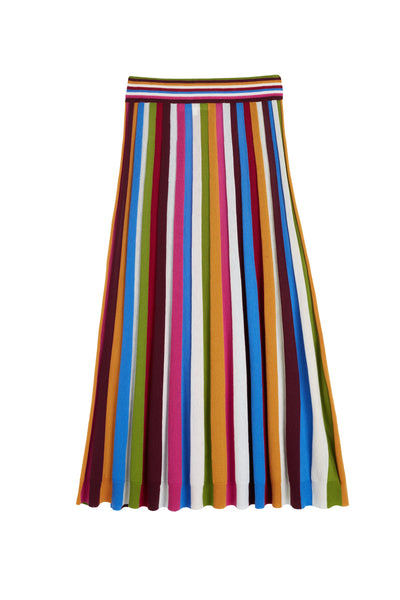 Multi Merino Stripe Skirt