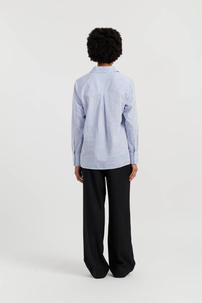 Baby-Blue Cotton Stripe Shirt