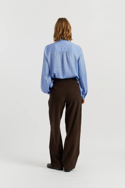 Baby-Blue Cotton Star Print Shirt
