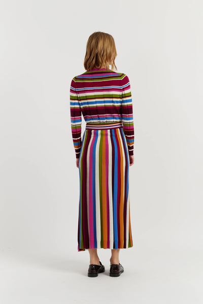 Multi Merino Stripe Skirt