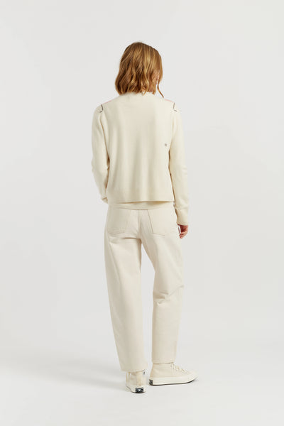 Salmon Wool-Cashmere Diamond Cardigan