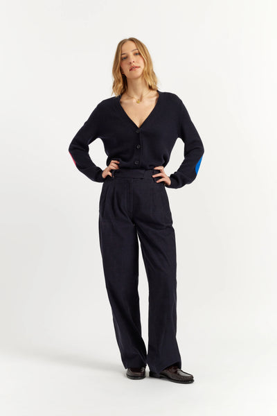 Navy Cotton Trousers