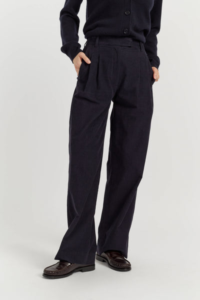 Navy Cotton Trousers