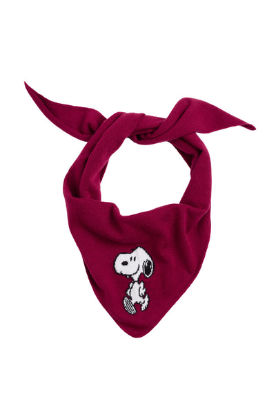 Cherry Wool-Cashmere Snoopy Triangle Scarf