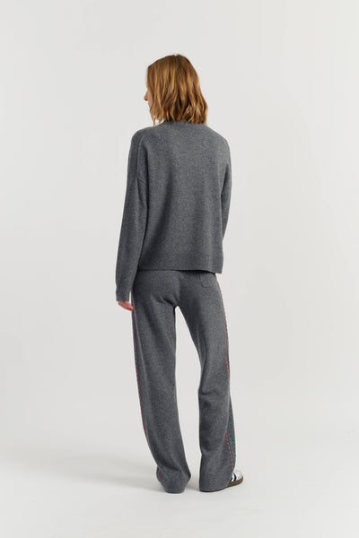 Grey Wool-Cashmere Woodstock Roll Neck Sweater