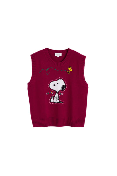 Cherry Wool-Cashmere Snoopy Tank