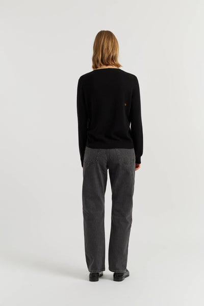 Black Wool-Cashmere Snoopy Boo Sweater