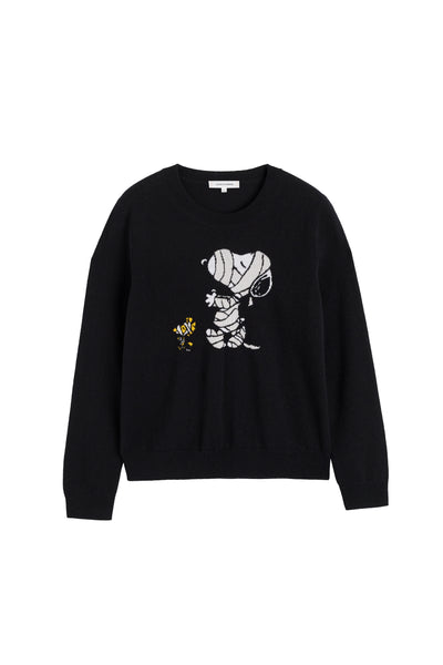 Black Wool-Cashmere Snoopy Mummy Sweater