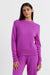 Violet Wool-Cashmere Cropped Sweater
