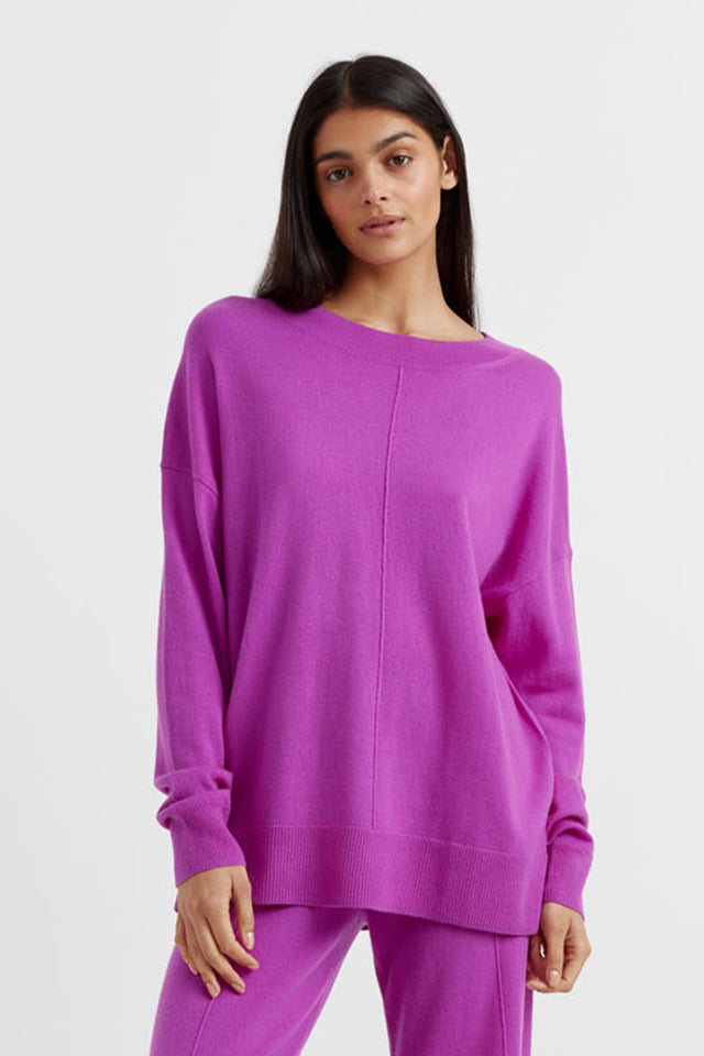 Violet Wool-Cashmere Slouchy Sweater image 1