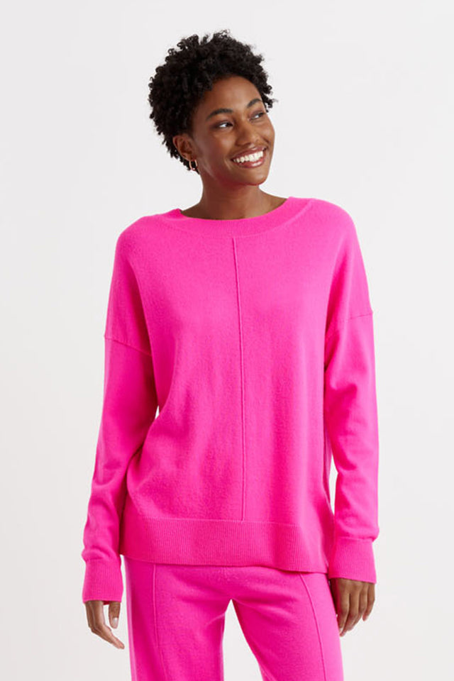Fuchsia Wool-Cashmere Slouchy Sweater image 1