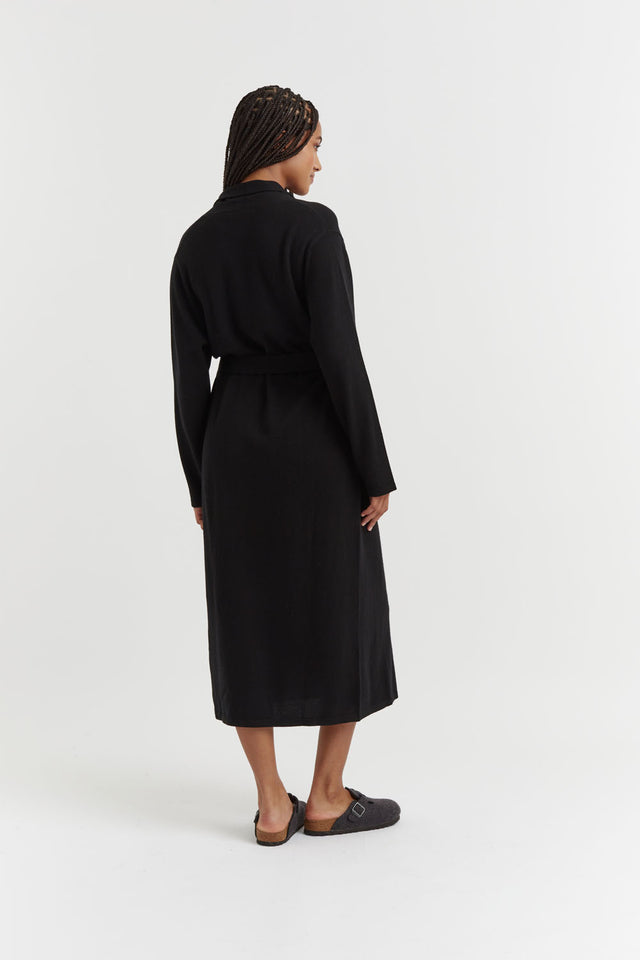 Black Wool-Cashmere Dressing Gown image 2