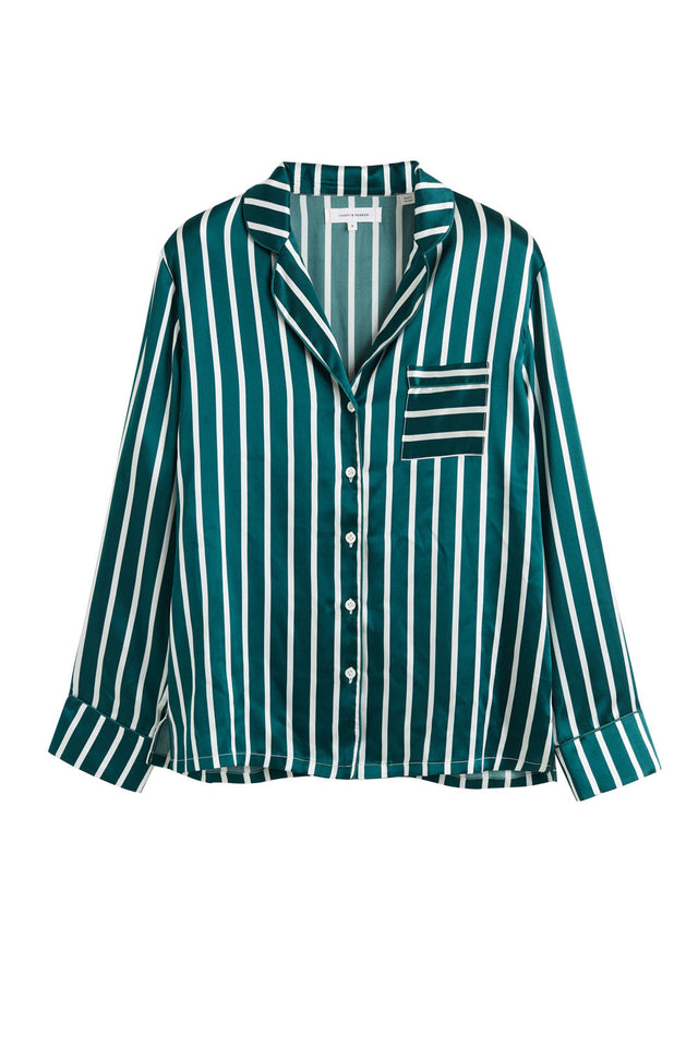 Green Silk Striped Pyjamas image 2