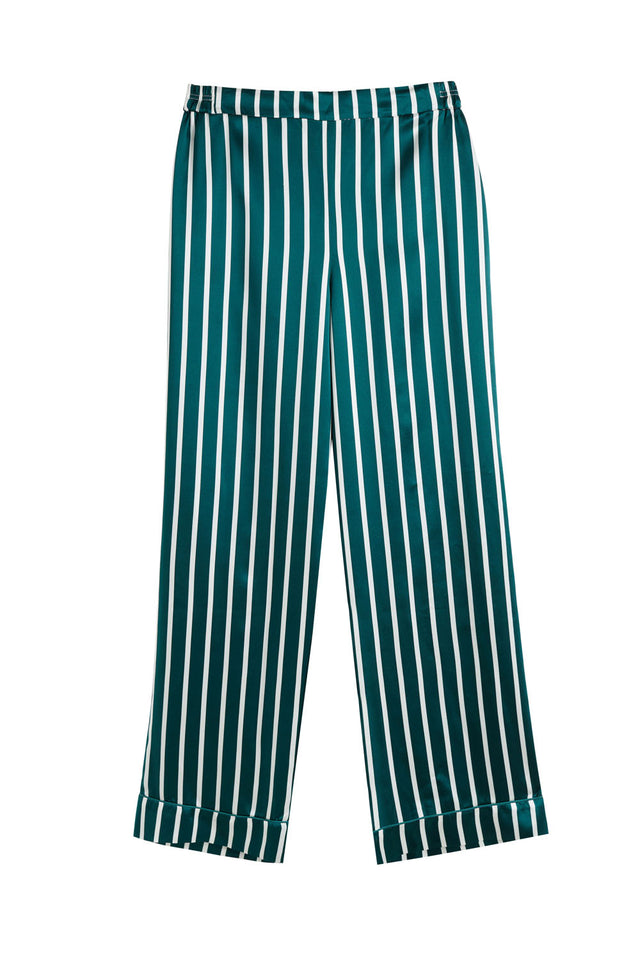 Green Silk Striped Pyjamas image 3