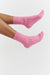 Flamingo-Pink Wool-Cashmere Socks