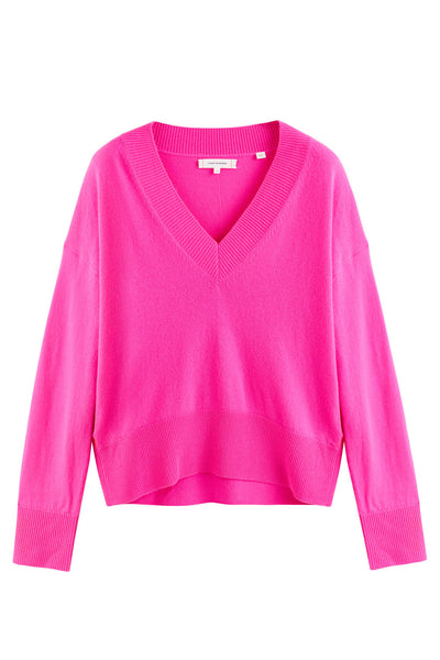 hot-pink-wool-cashmere-v-neck-sweater