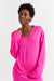 Hot-Pink Wool-Cashmere V-Neck Sweater