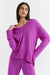 Violet Wool-Cashmere V-Neck Sweater