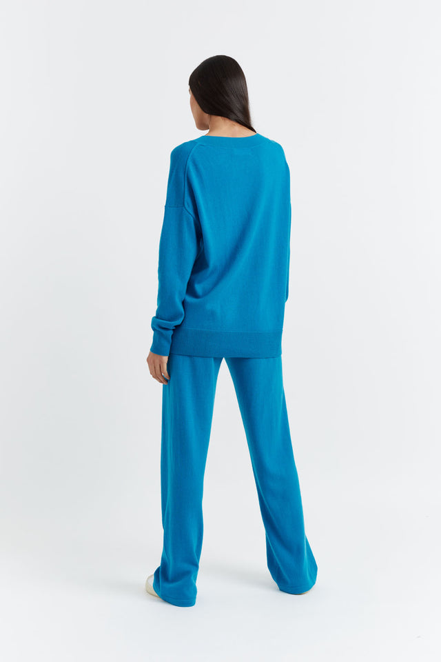 Teal Wool-Cashmere Slouchy Sweater image 3