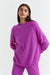 Violet Wool-Cashmere Boxy Hoodie