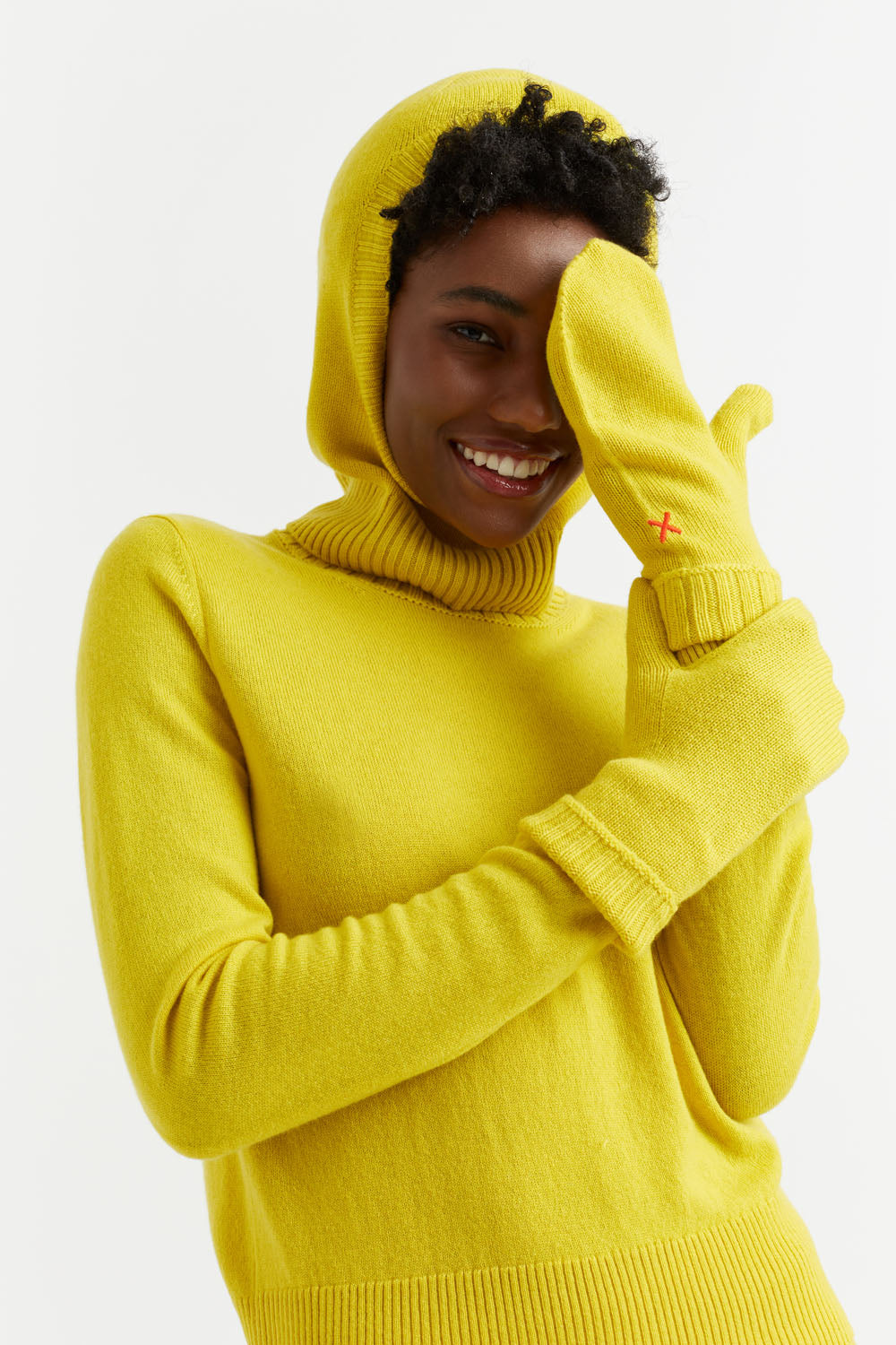Yellow Wool-Cashmere Mittens