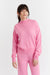 Flamingo-Pink Wool-Cashmere Bell Sleeve Sweater