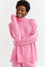 Flamingo-Pink Wool-Cashmere Rollneck Sweater