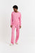 Flamingo-Pink Wool-Cashmere Wide-Leg Track Pants