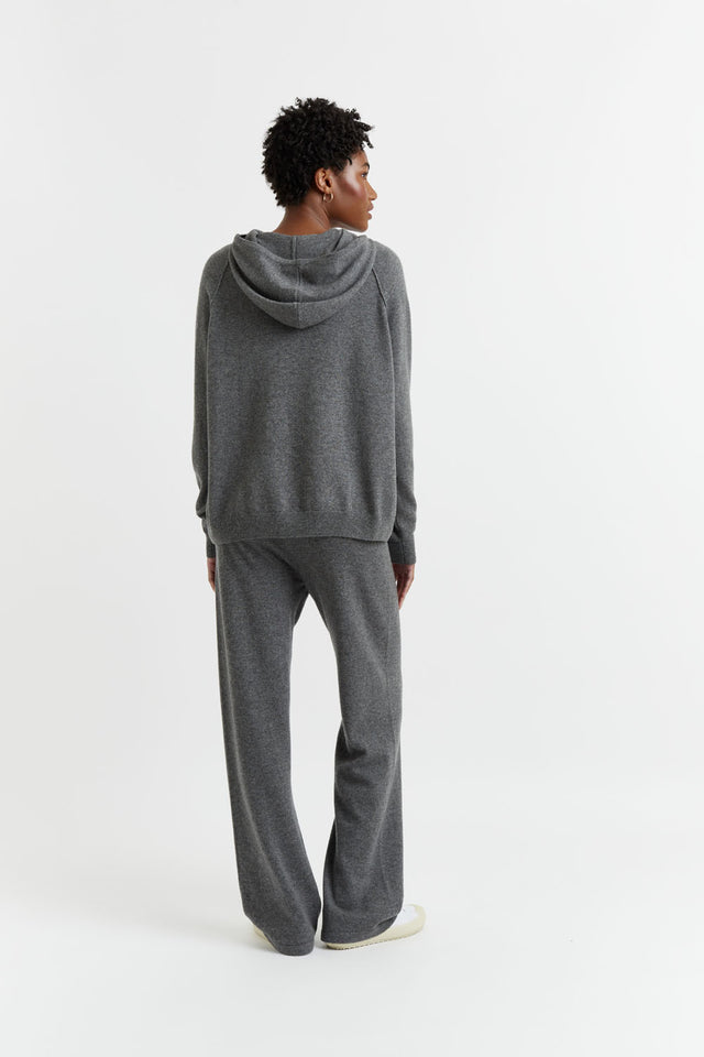 Dark-Grey Wool-Cashmere Wide-Leg Track Pants image 3