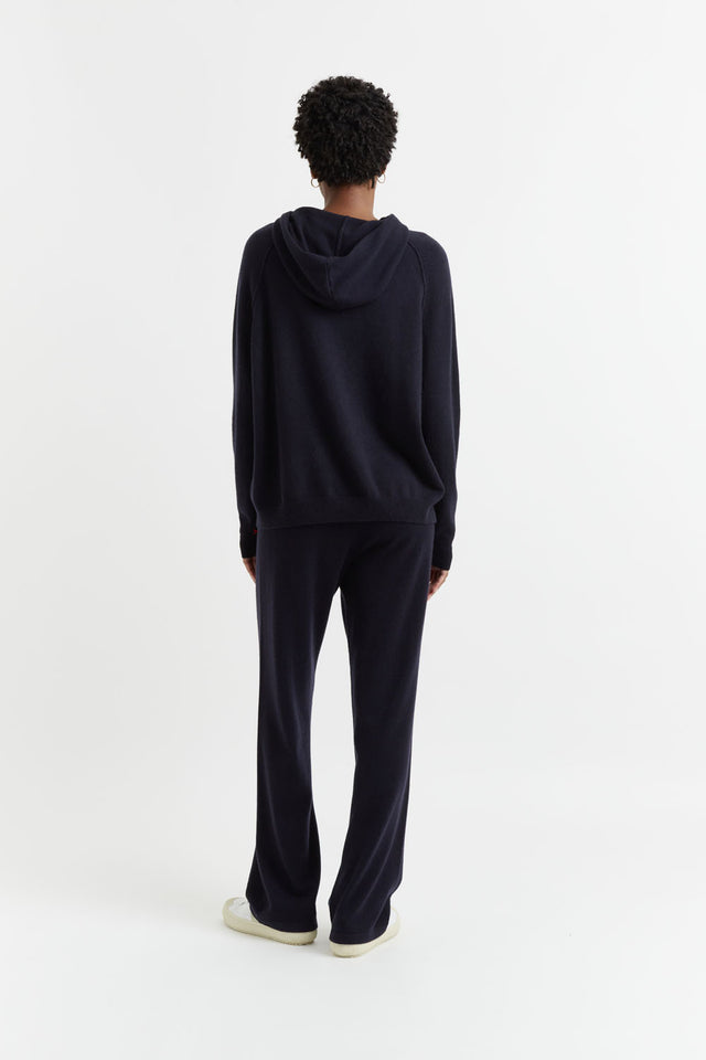 Navy Wool-Cashmere Boxy Hoodie image 3