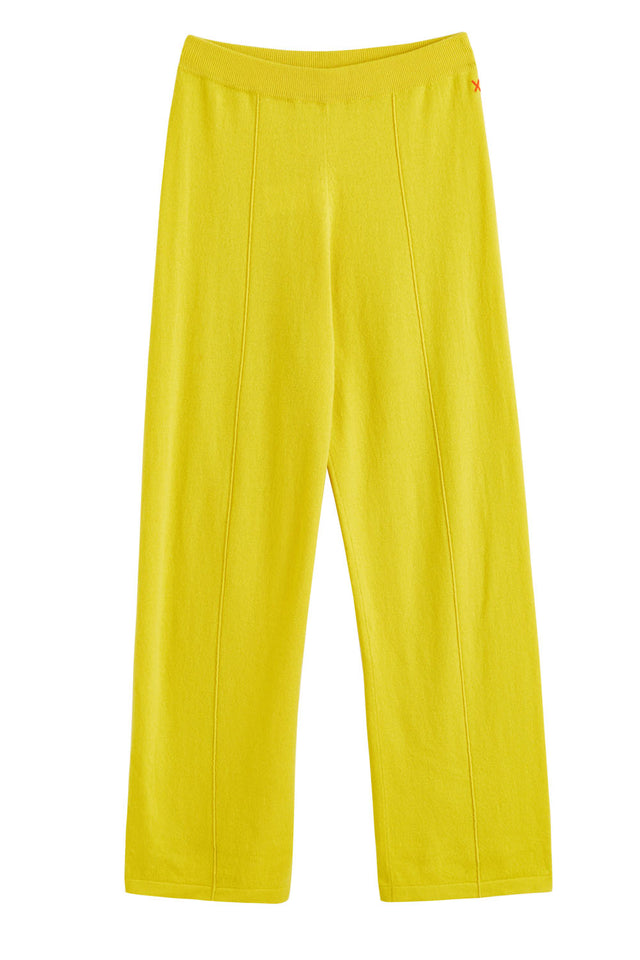 Yellow Wool-Cashmere Wide-Leg Track Pants image 2