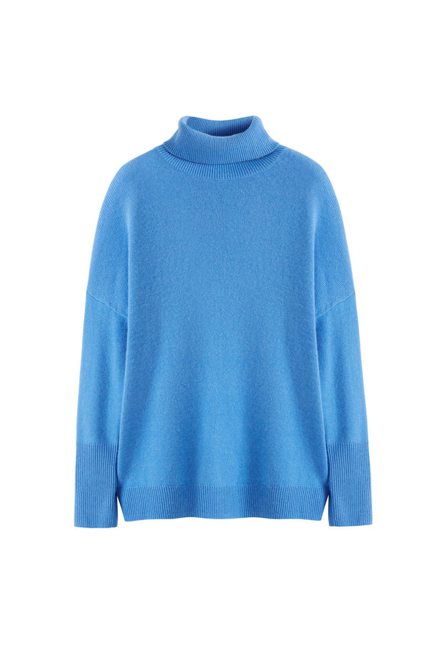 Sky-Blue Cashmere Rollneck Sweater image 2