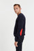 Navy Cashmere Elbow Patch Men's Sweater