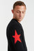 Black Cashmere Star Shoulder Men's Sweater