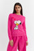 Fuchsia Snoopy Love Wool-Cashmere Sweater