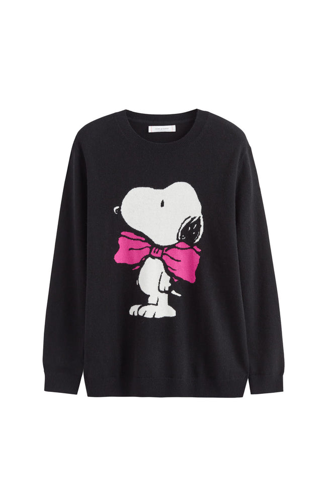 Black Snoopy Bow Wool-Cashmere Sweater image 3
