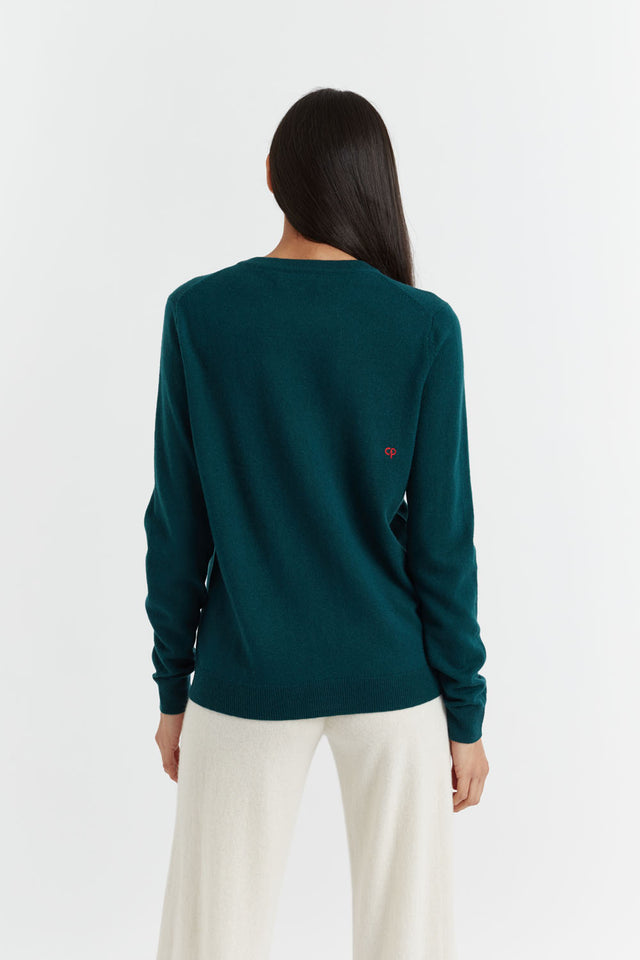 Green Snoopy Santa Wool-Cashmere Sweater image 3