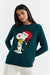 Green Snoopy Santa Wool-Cashmere Sweater